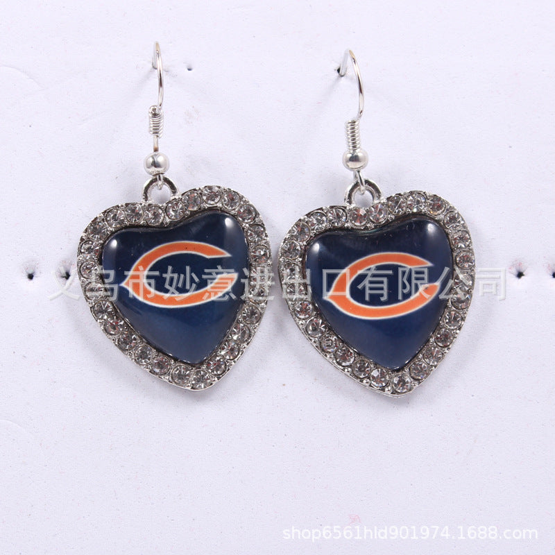 Wholesale Diamond Peach Dot  Logo Earrings
